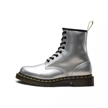 Доктор. Женские кроссовки Martens Vegan 1460 Chrome Paint Metallic Silver 24865040