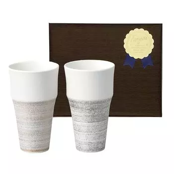 Dolce Duo Pair Cup Керамическая пивная кружка Бесплатная кружка 270 мл Mino Ware Сделано в Японии Уважение к старшим День свадьбы Подарок на семейное торжество Возврат белый