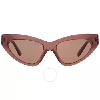 Dolce Gabbana Brown Cat Eye Ladies Sunglasses DG4439 3411 3 55