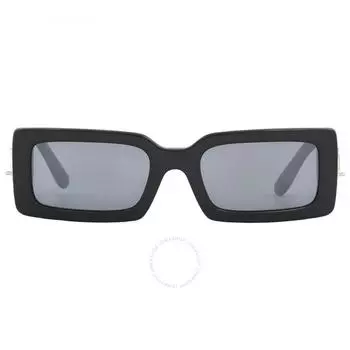 Dolce Gabbana Grey Mirror Black Rectangular Ladies Sunglasses DG4416 501 6G 53