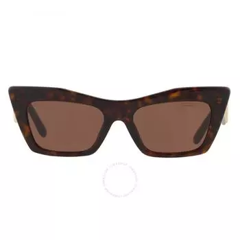 Dolce Gabbana Темно-коричневые женские солнцезащитные очки «кошачий глаз» DG4435 502 73 53