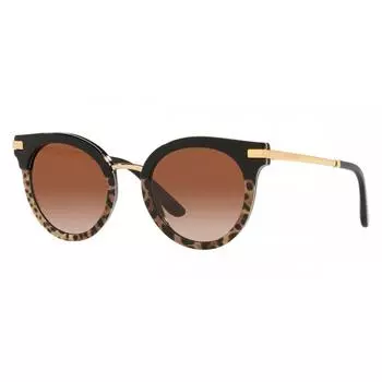 Dolce Gabbana Women s 50 mm Black Leo Print Sunglasses black leo print