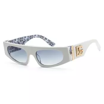 Dolce Gabbana Женские солнцезащитные очки White On Blue Maiolica 54 мм белые на синей майолике