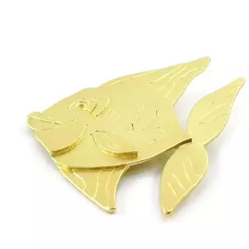Dolce Vita [I5443] - Золотая дизайнерская брошь Рыбка