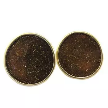 Dolce Vita [P6437] - Дизайнерские клипсы Nora коричневый золотой блеск - 30 мм