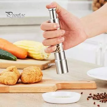 Долговечная, экономичная, легкая мельница для соли, ручная ручная мельница для морской соли, кухонный аксессуар серебряный