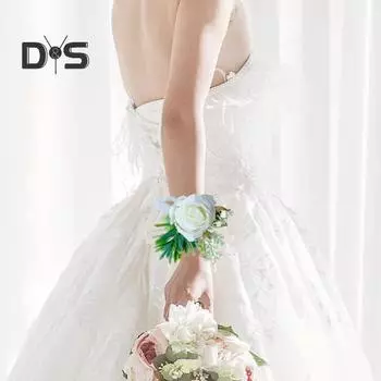 Долговечная брошь-бутоньерка, реалистично выглядящая, привлекательная на запястье, корсаж, свадебные цветы Hand Flower