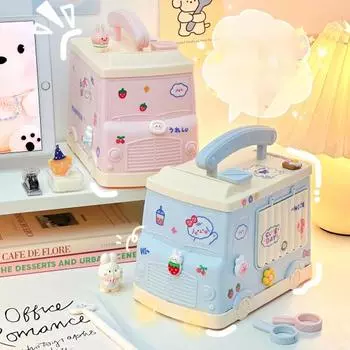 Долговечная копилка с замком, небьющаяся банка для хранения монет B розовый