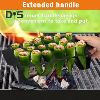 Долговечная стойка для гриля с перцем чили, нержавеющая практичная стойка для гриля с куриными ножками, перцем чили чёрный