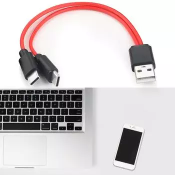 Долговечность USB-кабель C, быстрая зарядка, зарядный шнур USB A - Type C, универсальная совместимость, длина кабеля 17 см