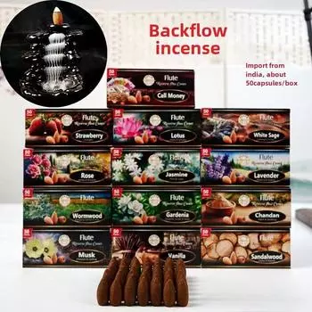 Долговечные благовония из сандалового дерева с обратным потоком для очищения и релаксации, натуральная ароматерапия, снятие стресса Sandalwood