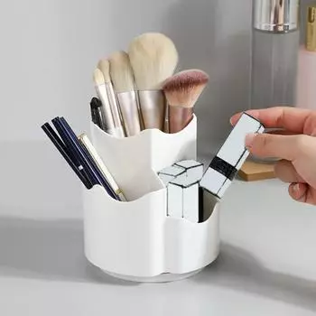 Долговечный держатель для кистей для макияжа с 3 сетками, прочный вращающийся на 360 градусов контейнер для продуктов