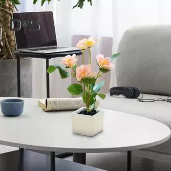 Долговечный искусственный горшок для кустов роз, тонкая работа, отличный искусственный цветок, бонсай, садовый декор