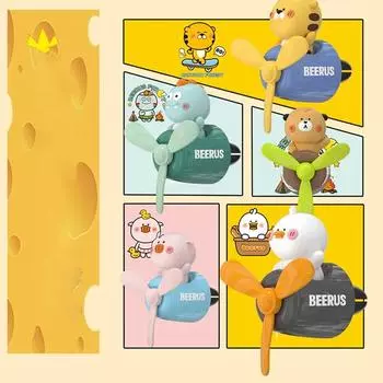 Долговечный освежитель воздуха в автомобиль с движущимся вентилятором - Премиум-диффузор для автомобильного очистителя воздуха с 2 сменными ароматизаторами Dinosaur Borden