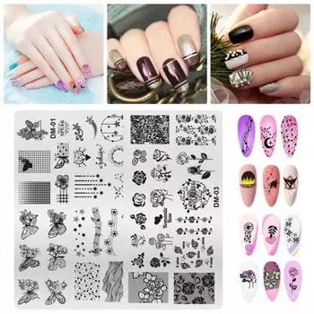 Долговечный шаблон для дизайна ногтей, прочный, полезный, сделай сам, декоративный, нежный узор C