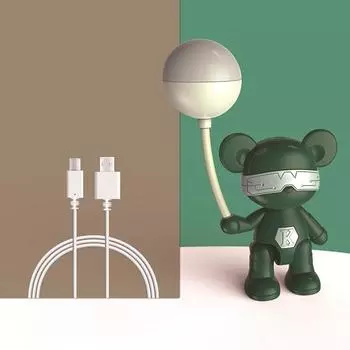 Doll Cartoon Creative Small Table Lamp Usb Charging Foldable Bedroom Bedside Lamp StyleA