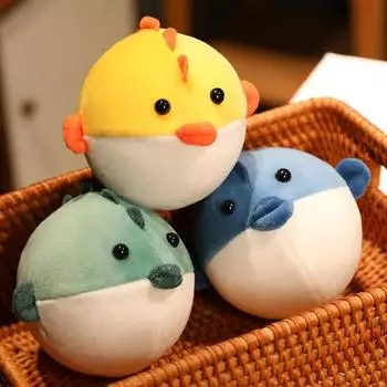 Doll Cartoon Doll Decompression Doll Squeezes Doll Puffer Fish Plush Doll Puffer Fish Plush Toy зелёный