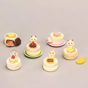 Кукольный дом хомяк ест десерты гамбургер еда мини-украшение игрушки