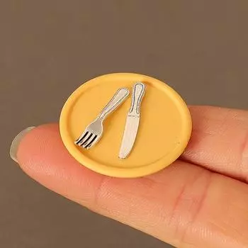 Кукольный дом Моделирование Пицца Поднос Столовая посуда Модель Миниатюрная сцена Съемка Сцена Реквизит