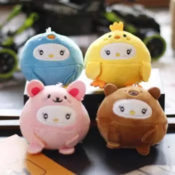 Doll Keychain Hanging Design Super Soft Key Ring Cute Kitten Plush Pendant Toy Car Decoration розовый