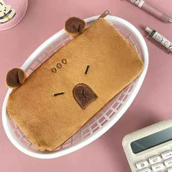 Doll Plush Coin Purse Large Capacity Stationery Holder Bag Storage Bag Capybara Pen Bag Girls/Boys Style4