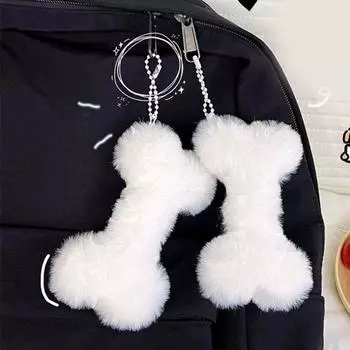 Doll Stuffed Animals Bone Keychain Plush Fashion Christmas Gift белый