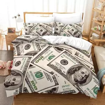 Dollar - Комплект пододеяльников с цифровой печатью - Полиэстер - Декор спальни - 1 покрывало + 2 наволочки (нет подушки) 173x229cm