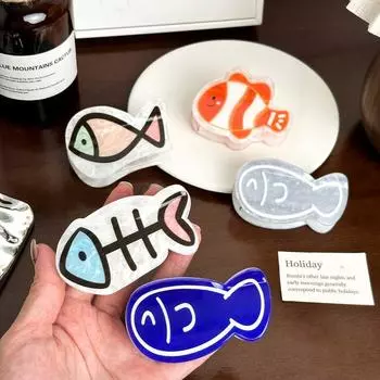 Dolphin Cartoon Hair Claw Fish Bone Acrylic Shark Clip Sweet Cute Fish Hair Grab Streetwear Style E