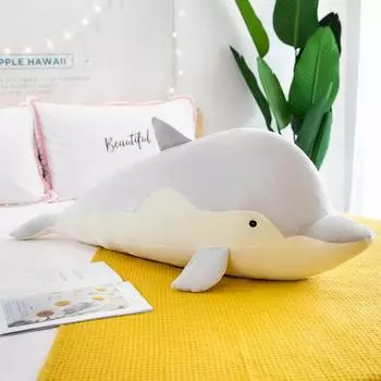 Dolphin Pillow Doll Sleeping on The Bed for Girls Dolls Kids Gifts Ocean World Plush Toys Large Dolls 35cm0.12kg