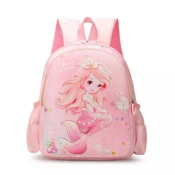 Dolphin Shell Mermaid Backpack Childrens Cartoon Bag Zipper Large Capacity