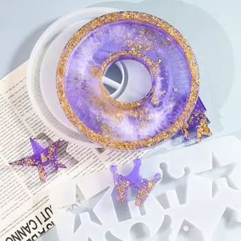 Дом Ангела Бетонные гончарные формы Рождественские украшения Вставные сердца Звезда Дерево Гипсовая силиконовая форма Круглый поднос Литье Изготовление plugin mold