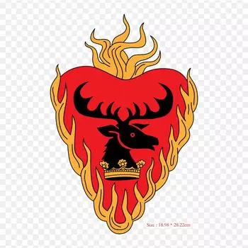 Дом Баратеон из Драконьего Камня Станнис Баратеон Робер Утюг на теплопередаче Печать Виниловые нашивки Наклейка для одежды DIY Аппликации Моющиеся нашивки