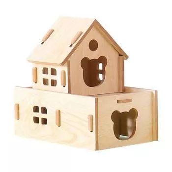 Дом для хомяка, маленькая вилла, приют, гнездо, клетка для домашних животных, полный набор, джунгарский дом для хомяка, игрушки, украшения для ландшафтного дизайна S