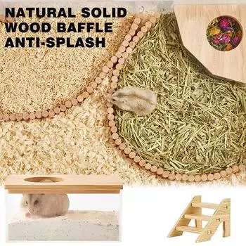 Дом для хомяка Прозрачный укрытие для хомяка Песчаная ванна Контейнер для хомяков с лестницей Аксессуары для карликовых хомяков Песок из ПЭТ