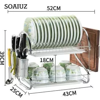 Дом для посуды, ложка, приправа, сушилка, держатель для посуды, кухонные стеллажи, ящик для хранения 1 layer зелёный