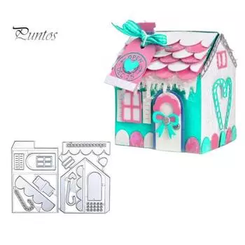 Дом, дом, металлические штампы, сделай сам, скрапбук, тиснение, бумажные карты, ремесленный трафарет серебряный