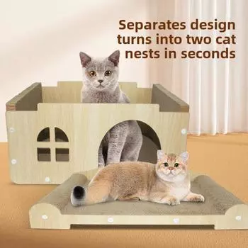 Дом-гнездо для кошек, диван, съемная многофункциональная доска для царапания кошек, двухэтажная вилла-гнездо для кошек, вертикальный, всесезонный, универсальный домик для кошек 47*24cm