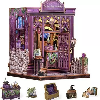 Дом мечты Дом собранный вручную Миниатюрная модель Творческий пазл DIY Подарок One Size фиолетовый