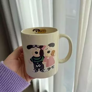 Дом Общежитие Студент Простой Мультяшный Стакан для Воды Кофе Офисный Стиль Инс Высокомерная Кружка для Девушки 301-400Ml