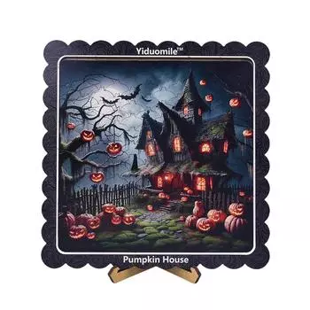 Дом с привидениями из тыквы. Развивающие игрушки, Деревянные пазлы, Подарки на Хэллоуин для семейных посиделок, Повседневные пазлы