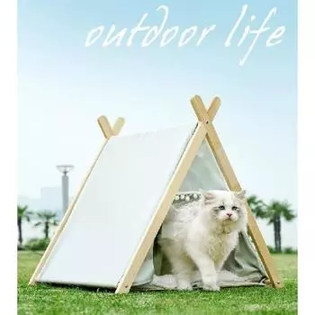 Дом-типи для домашних животных Складная палатка для домашних животных Мебель Кровать для кошек с подушкой Зеленый помпон Милая кровать для щенка Моющиеся домики для собак или кошек с 58x55x56.5cm