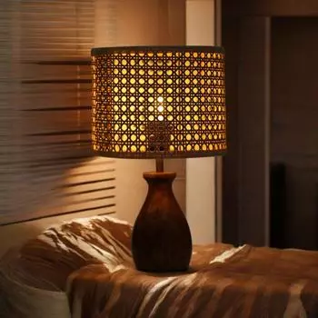 Дома Бохо Рафия Настольная лампа I Лампа для центра стола для ресторана I Настольная лампа для офиса I Ночник для спальни I Предметы домашнего декора