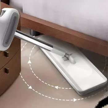 Дома Инструменты для мытья полов Швабра Поворачивающаяся Самоотжимающаяся Не требует ручной стирки Швабра для влажного и сухого пола серый