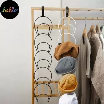 Домашнее хранение, 5 шт., дверная/настенная шляпа, железная стойка, держатель для полки для бейсбольных полотенец, органайзер белый