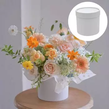 Домашнее мини-картонное ведро для цветов своими руками, искусственные цветы, декоративные контейнеры для рабочего стола, красивое украшение 12 x 12cm розовый