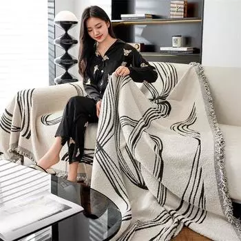 Домашнее одеяло для кемпинга, гобелен, покрывало, скандинавский домашний декор, чехол для дивана для отдыха, одеяло с кисточками, одеяло с орнаментом в дикой палатке 180X130cm темно-серого