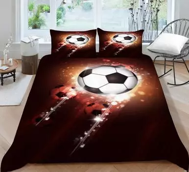 Домашнее постельное белье 3D футбольное одеяло, постельное белье, покрывала, пододеяльники, комплект домашнего декора, наволочка, дышащая наволочка Single 135x200cm