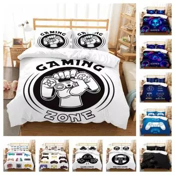 Домашнее постельное белье 3D геймерское одеяло, постельное белье, покрывала, наволочка, дышащий комплект пододеяльников UK Single 135x200cm