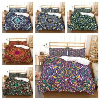 Домашнее постельное белье, односпальная кровать, двуспальная кровать, наволочка «Мантра» и пододеяльник с богемным принтом, комплект домашнего постельного белья для спальни UK Single 135x200cm