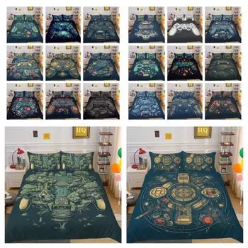 Домашнее постельное белье, постельное белье с 3D принтом в игровом стиле, наволочка из микрофибры, комплект постельного белья высокого качества, покрывала двойного размера UK Single 135x200cm
